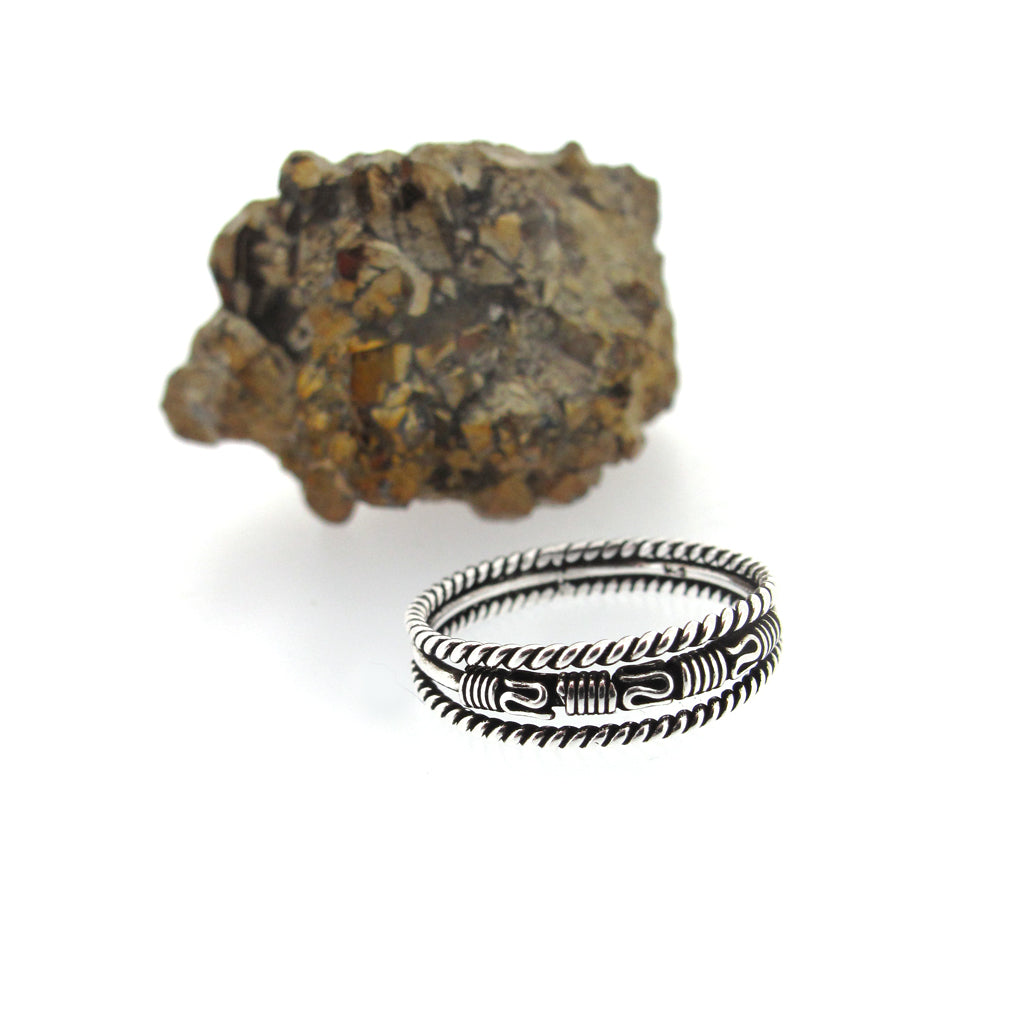 Balinese twine ring, sterling silver 925