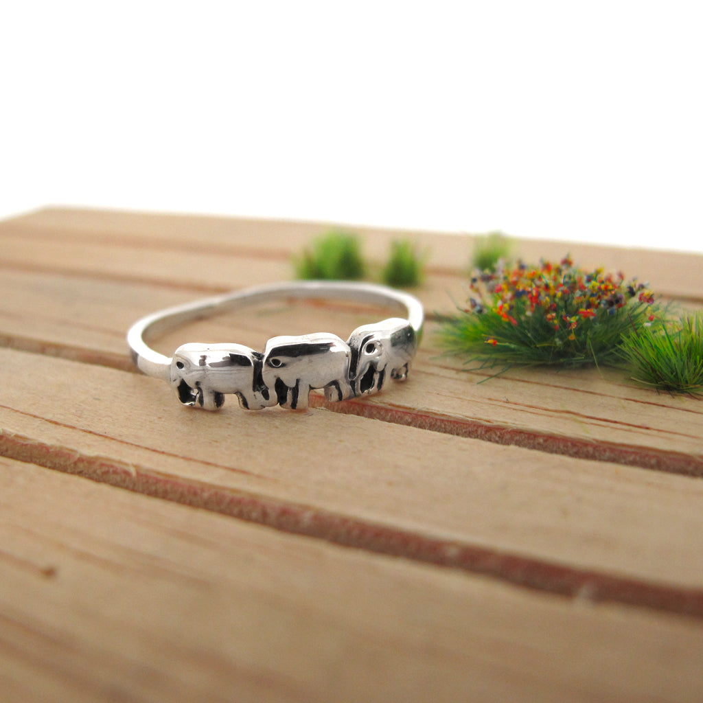 Three elephant ring - Sterling silver 925
