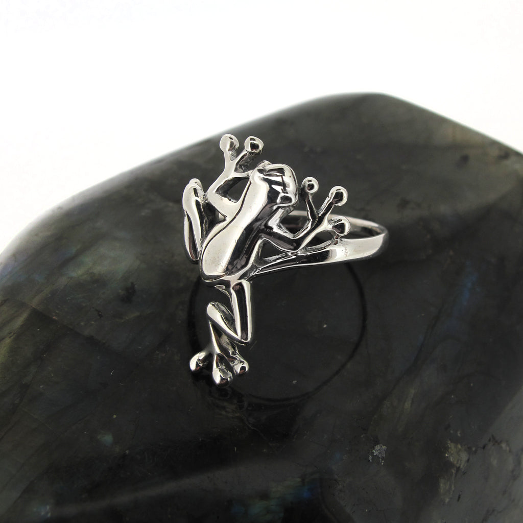 Frog ring, sterling silver 925