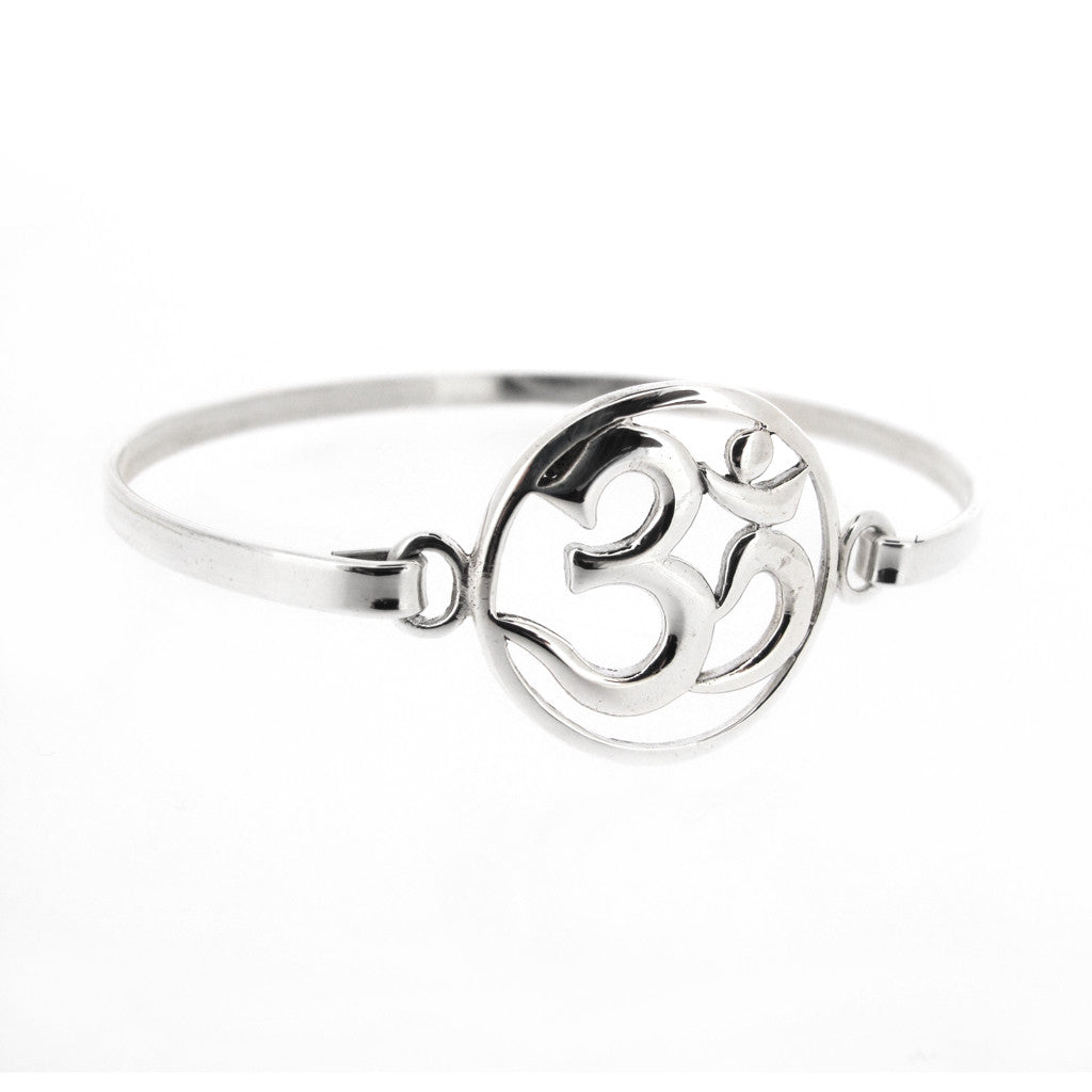 Om symbol, sterling silver bangle