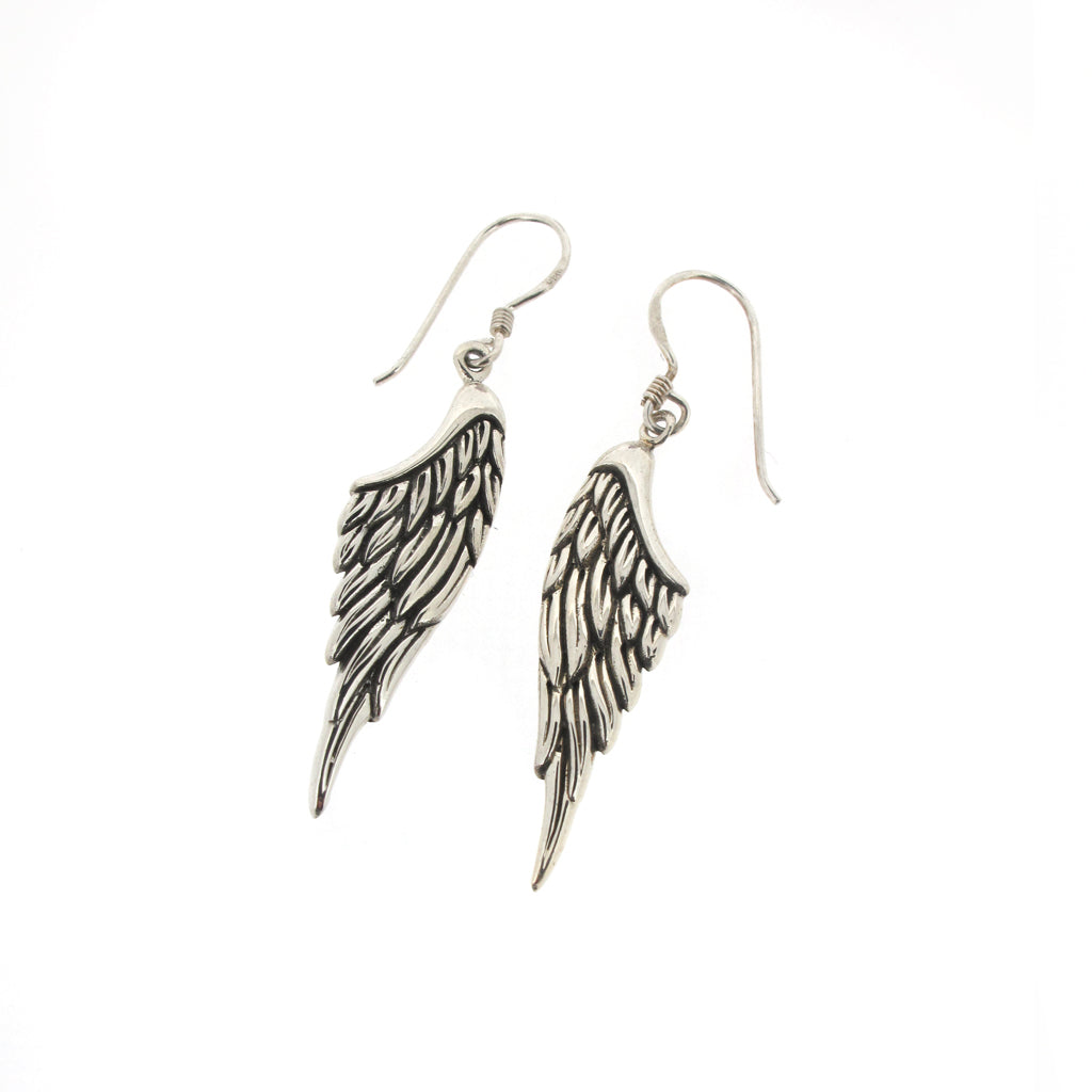 Angel wing sterling sliver earrings on sterling silver ear hook