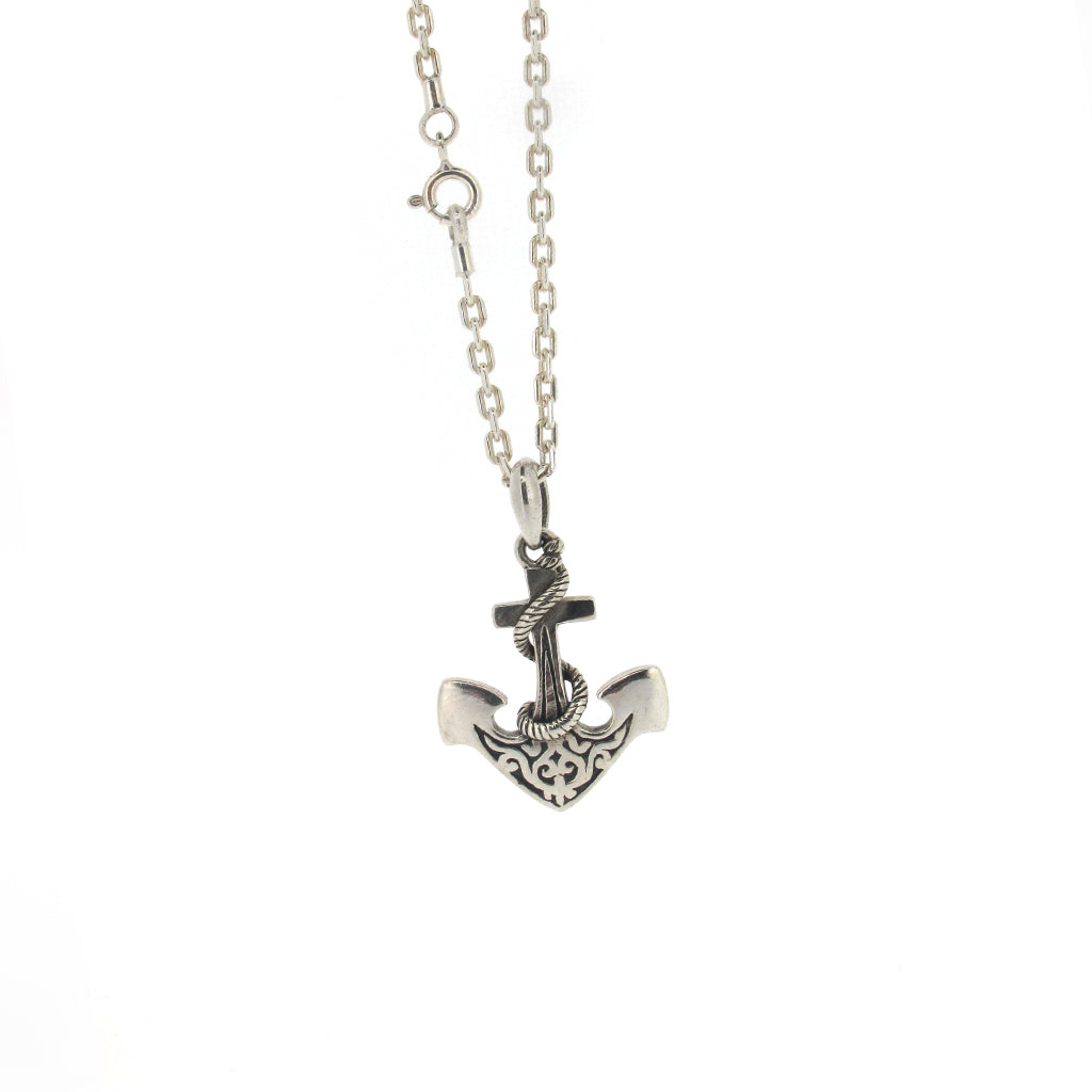 Celtic anchor sterling silver pendant on sterling silver chain