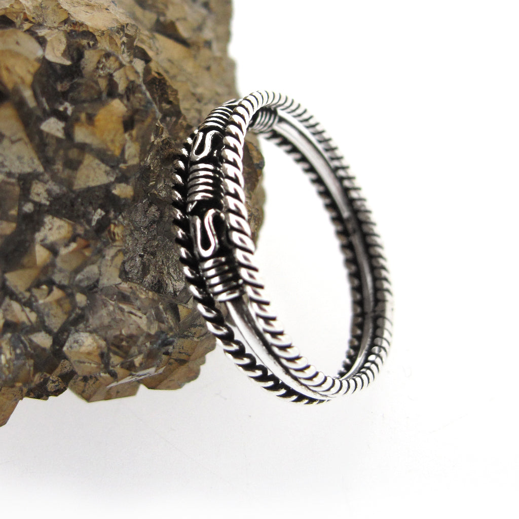Balinese twine ring, sterling silver 925