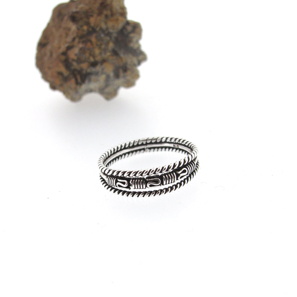 Balinese twine ring, sterling silver 925