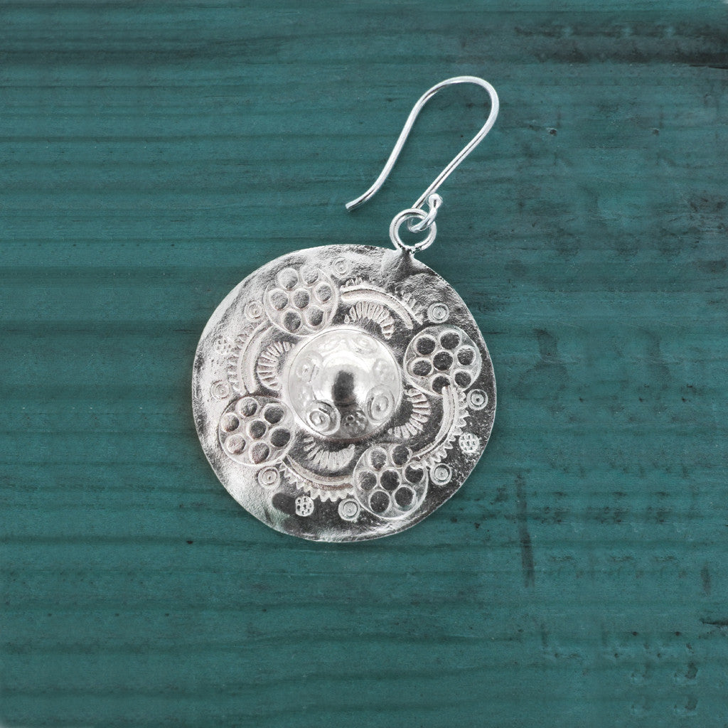 Bali sterling silver shield earings