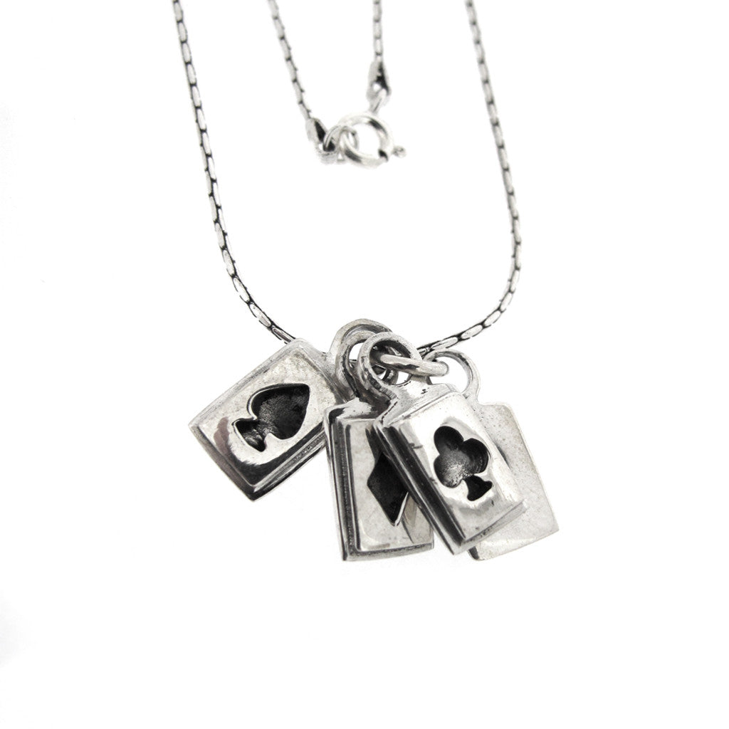 Card Deck sterling silver pendant on sterling silver chain