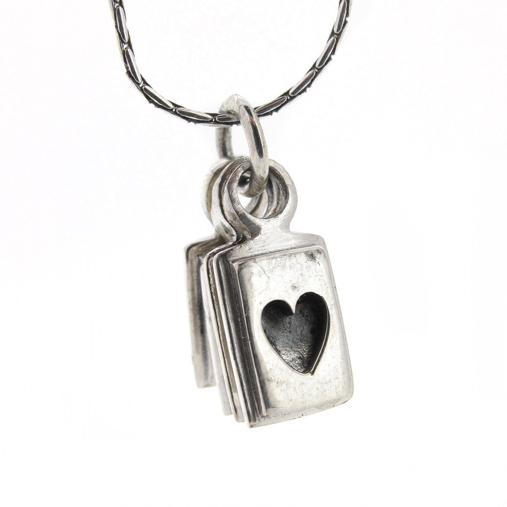 Card Deck sterling silver pendant on sterling silver chain