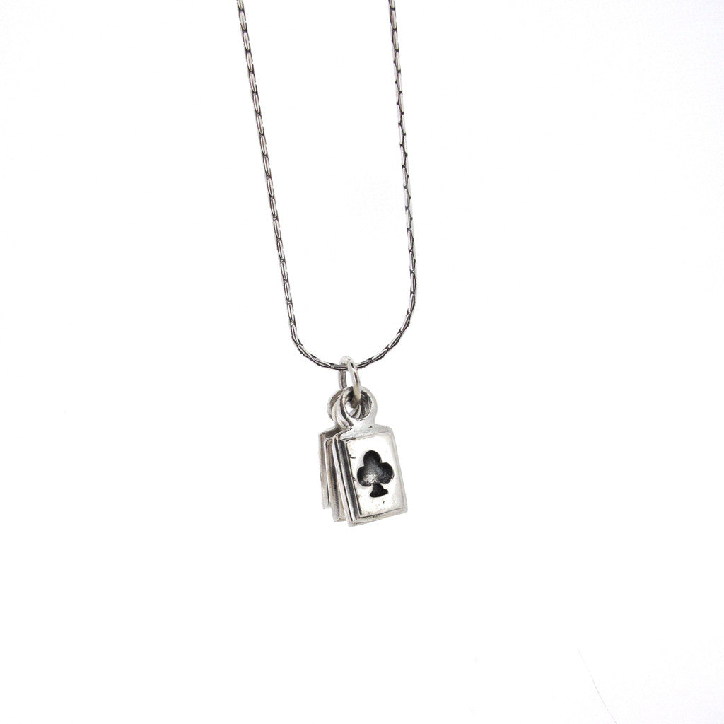 Card Deck sterling silver pendant on sterling silver chain