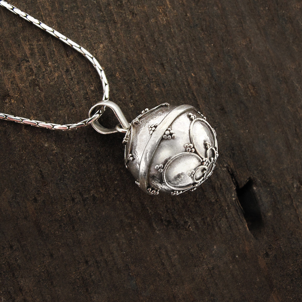 Pixie sterling silver chime ball necklace