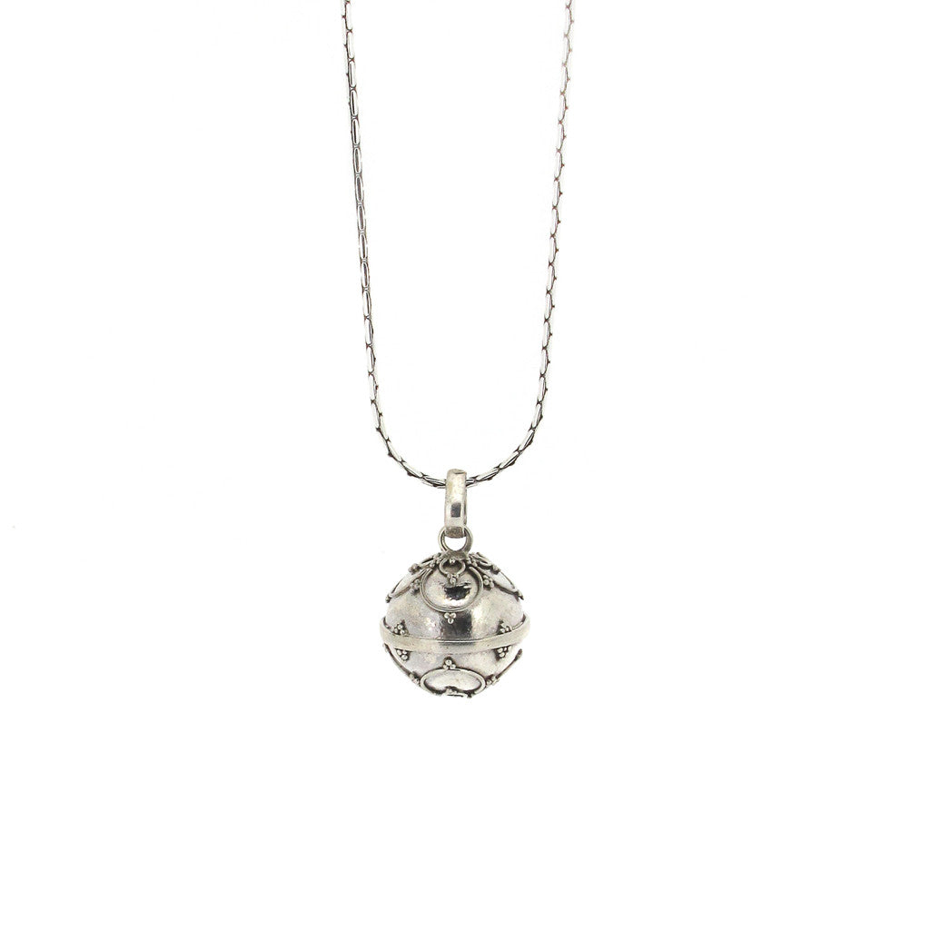 Pixie sterling silver chime ball necklace