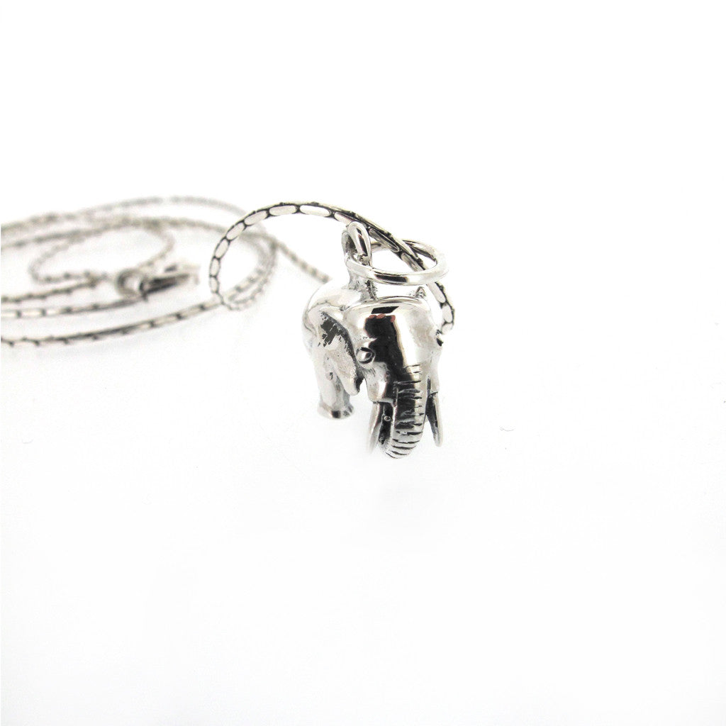 Elephant sterling silver pendant on sterling silver chain