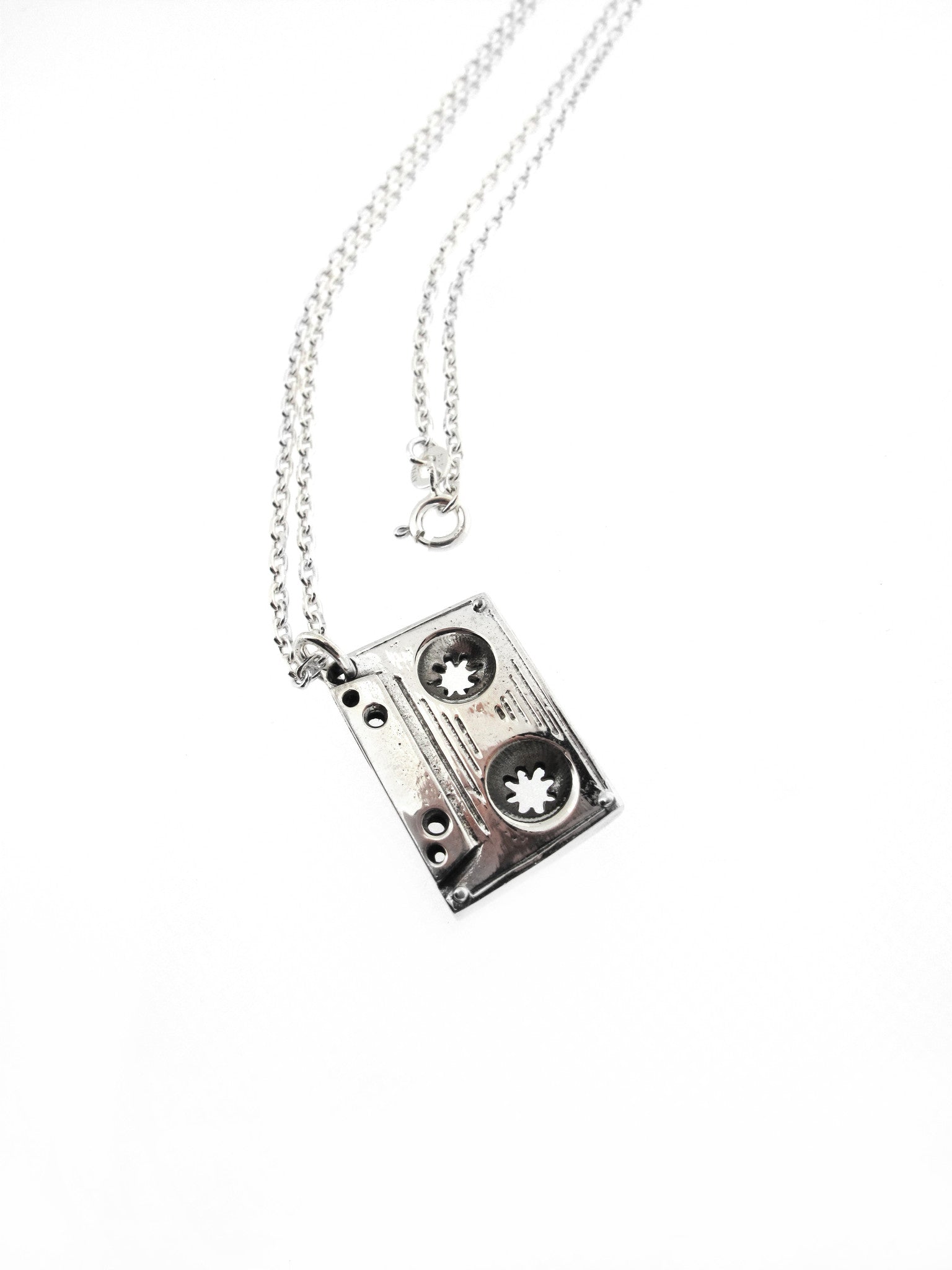 Mixtape sterling silver pendant on chain