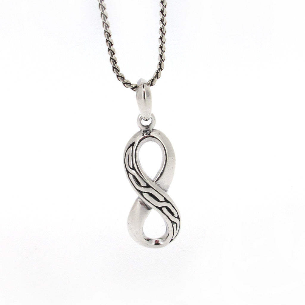 Infinity Celtic sterling silver pendant on sterling silver chain