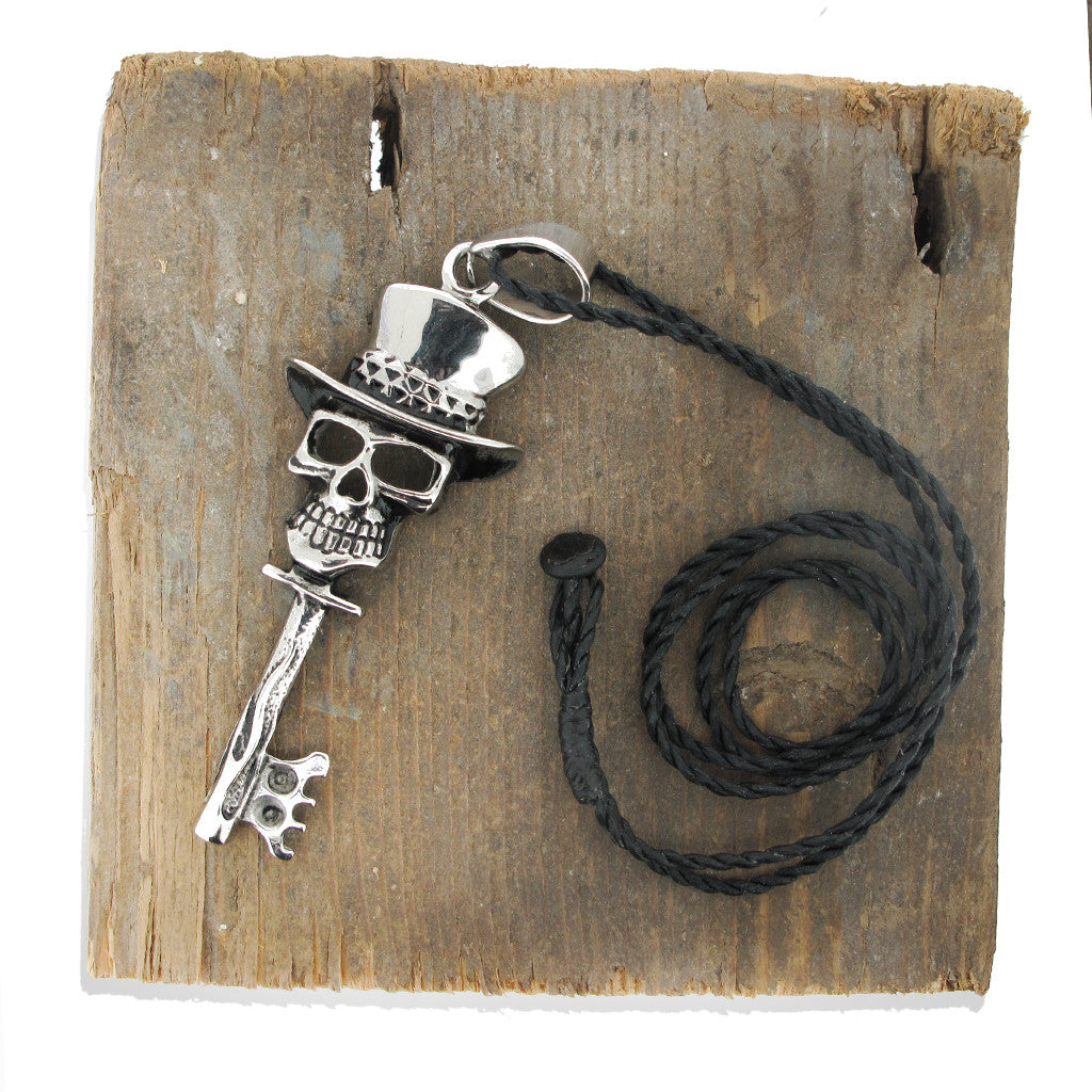 Jack Key Steel Pendant on Wax Cotton