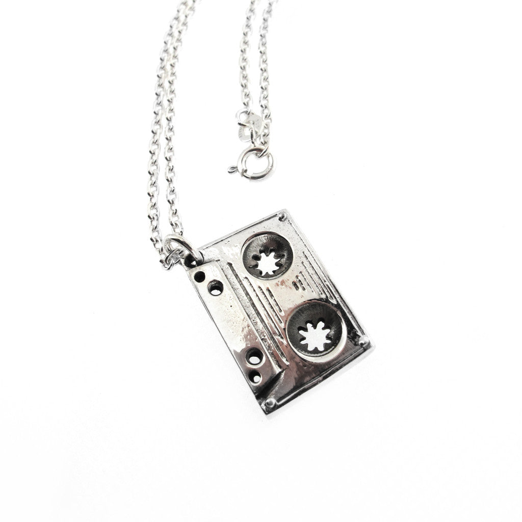 Mixtape sterling silver pendant on chain