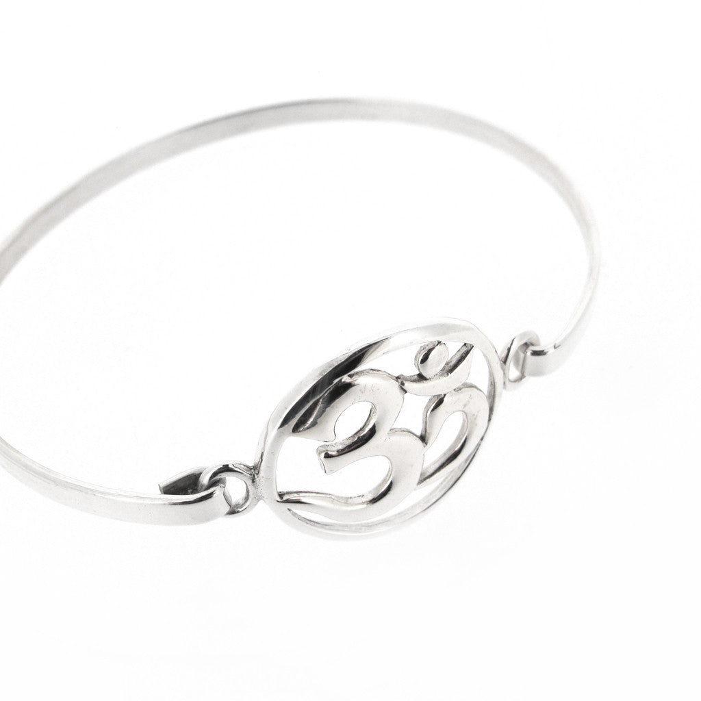 Om symbol, sterling silver bangle