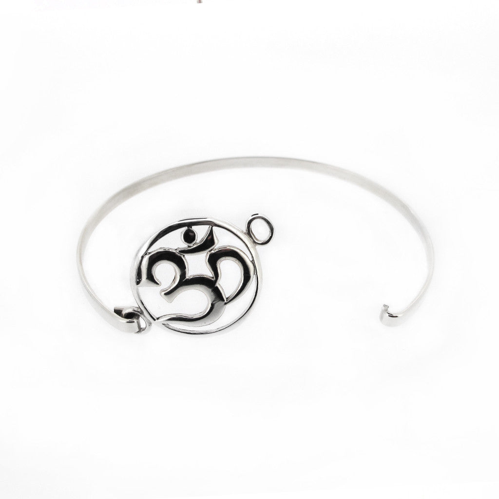 Om symbol, sterling silver bangle