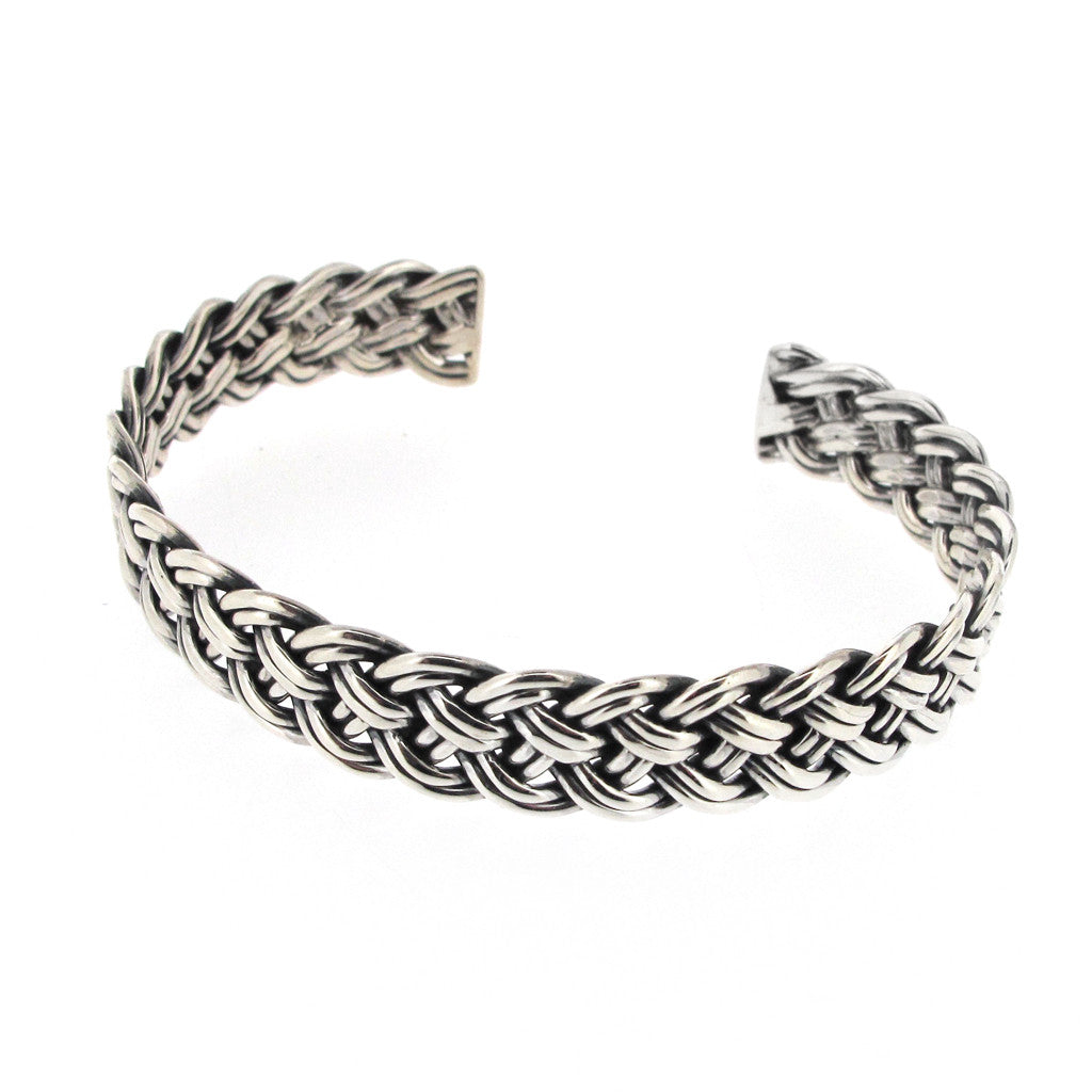 Platted sterling silver link bangle