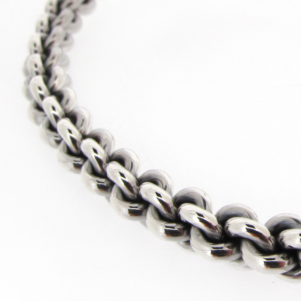 Chain link sterling silver bangle