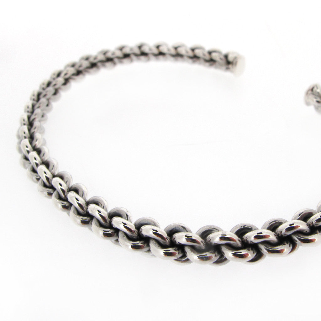 Chain link sterling silver bangle