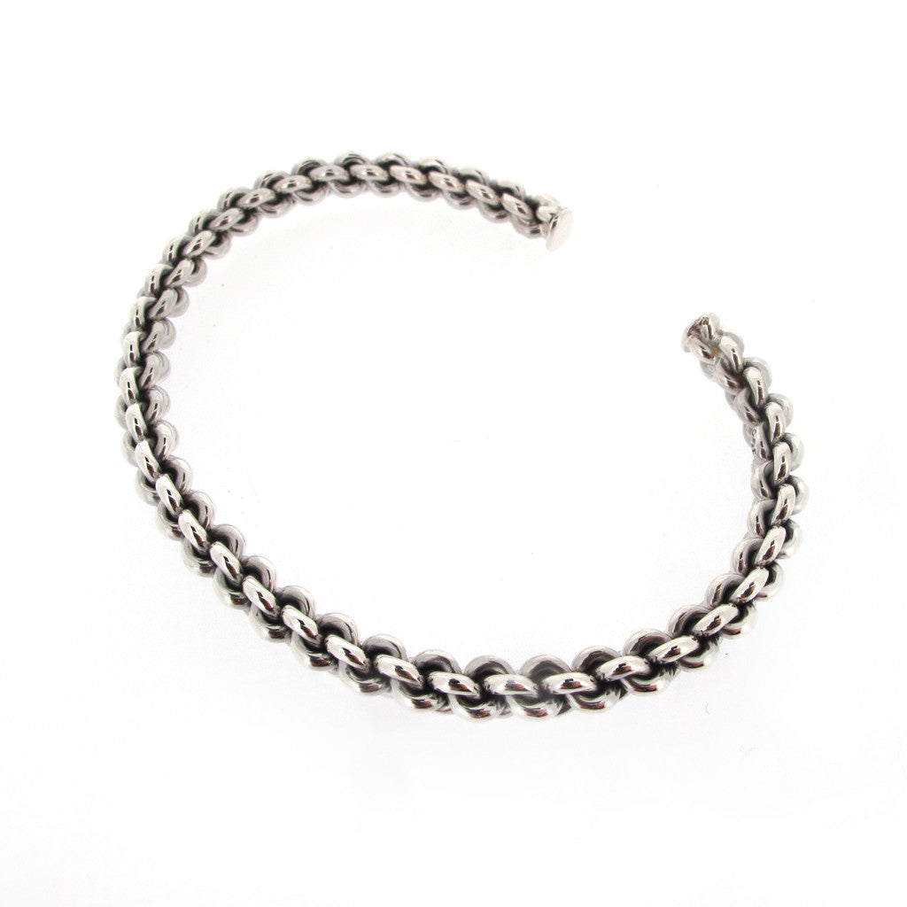 Chain link sterling silver bangle