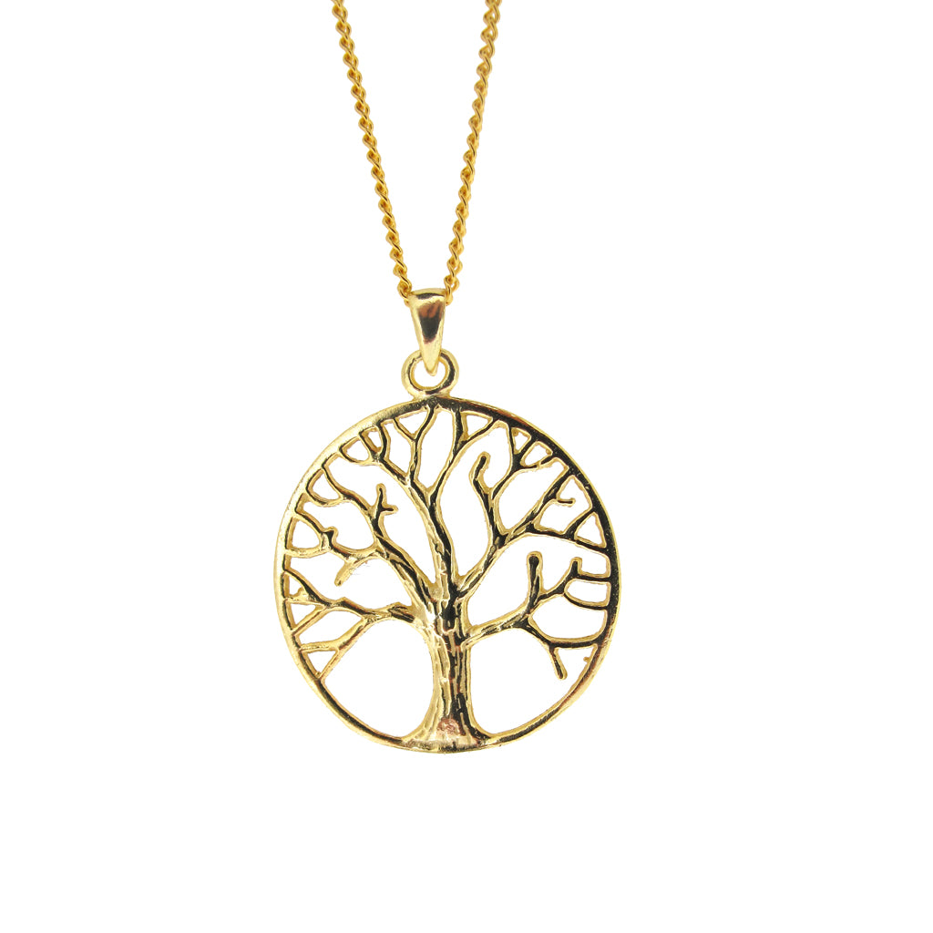 Gold "Tree of Life" on gold chain (Gold plate on Sterling Silver 925)