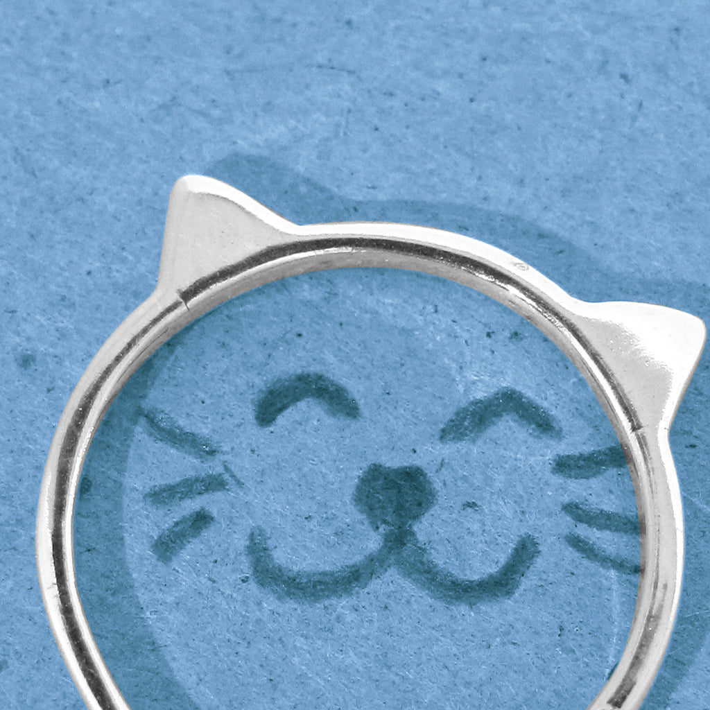 Cat ears ring - Sterling silver 925