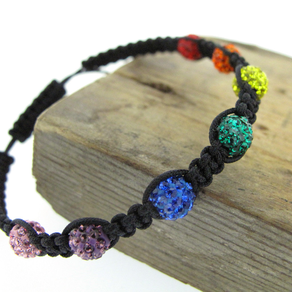 Rainbow crystal adjustable bracelet