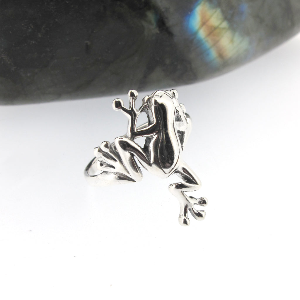 Frog ring, sterling silver 925