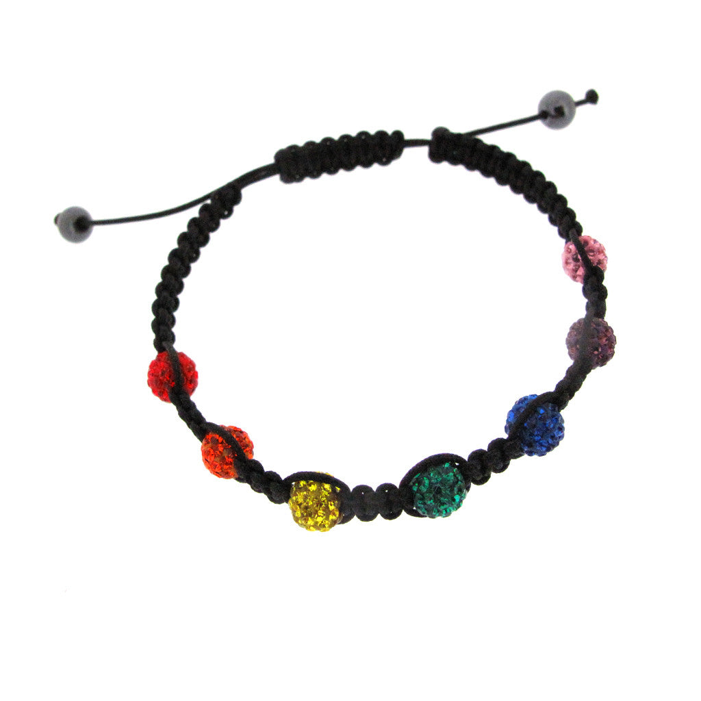 Rainbow crystal adjustable bracelet