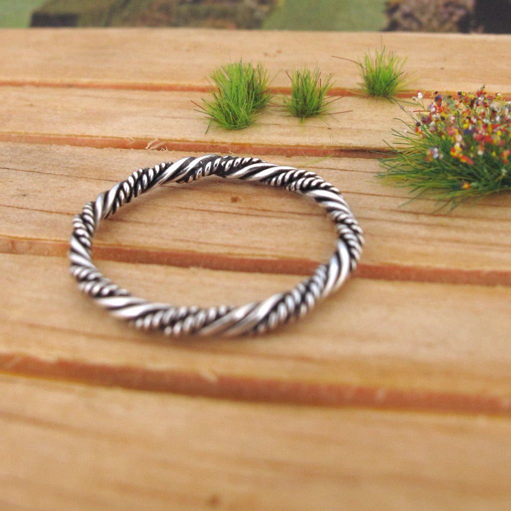 Celtic rope braid ring - Sterling silver 925