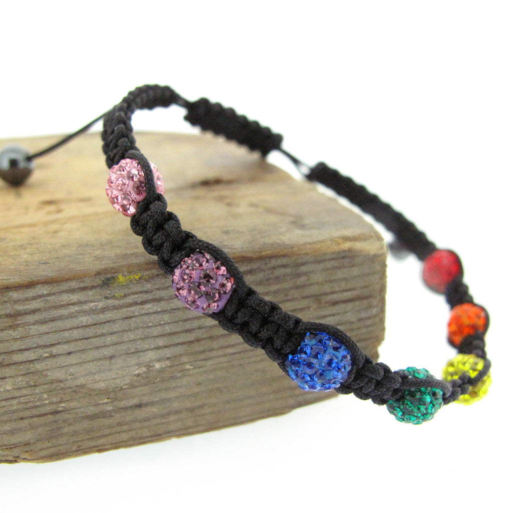 Rainbow crystal adjustable bracelet