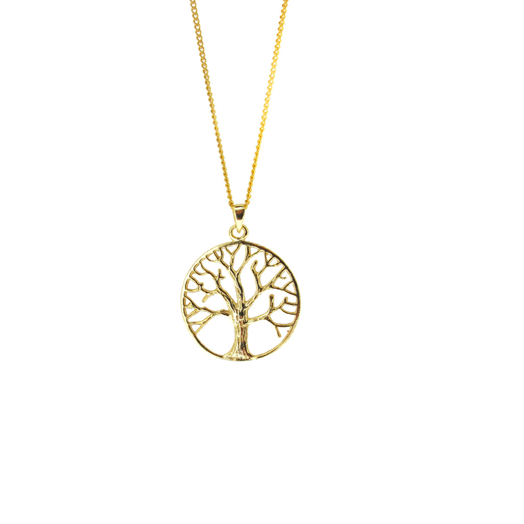 Gold "Tree of Life" on gold chain (Gold plate on Sterling Silver 925)