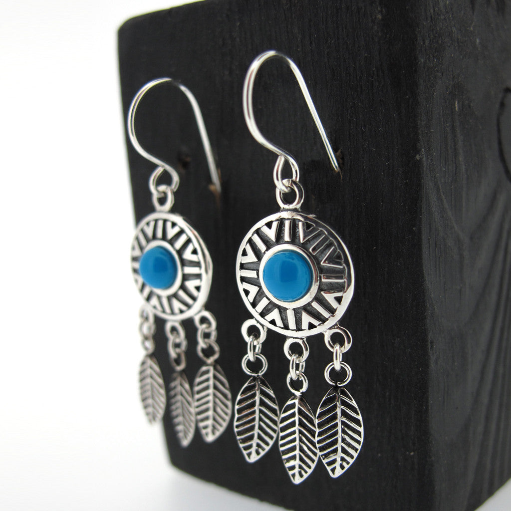 Dream catcher sterling sterling silver earrings